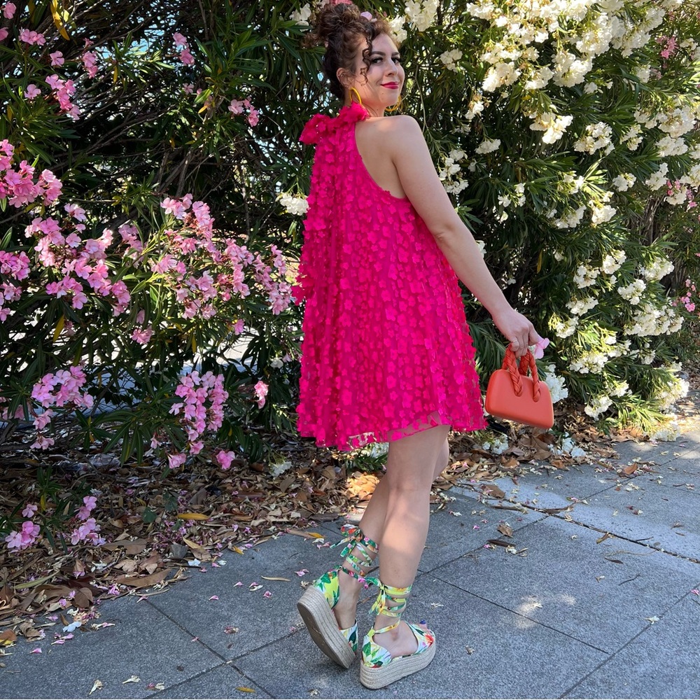 Floral palm tree flat platform espadrille sandals - Picture 4 of 4